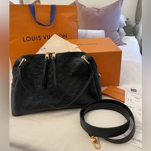 Louis Vuitton Ponthieu Handbag Monogram Empreinte Leather PM Black